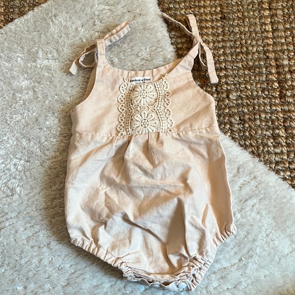 🤍 vintage bubble romper • handmade Standard of Grace